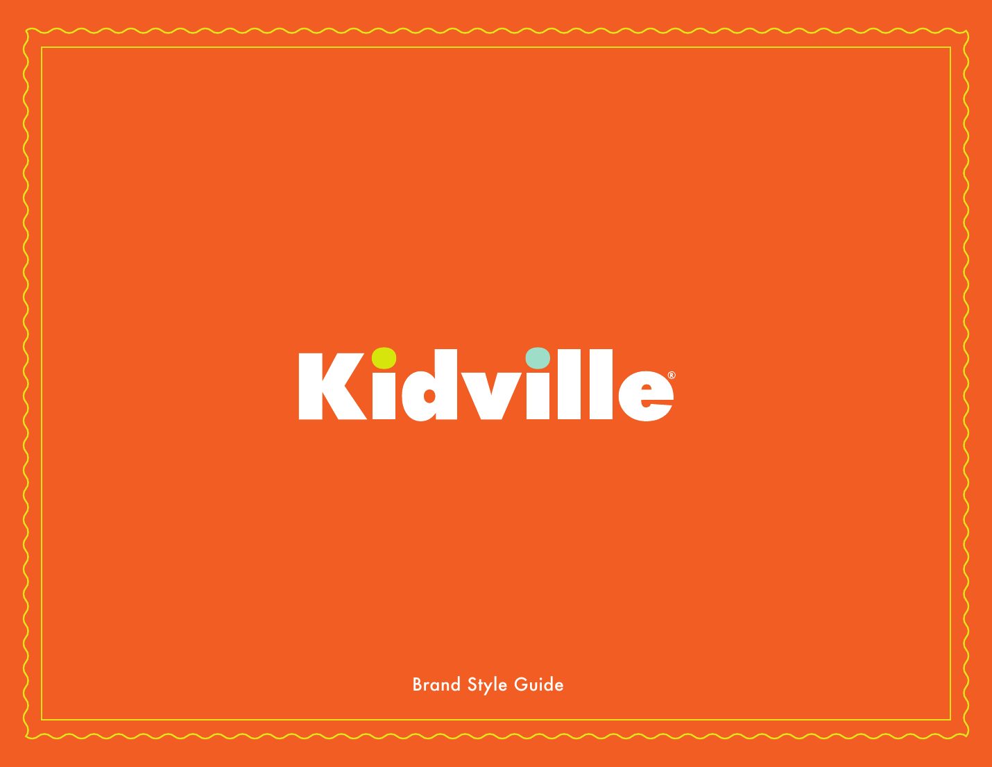 Kidville Brand Book page 1: The cover