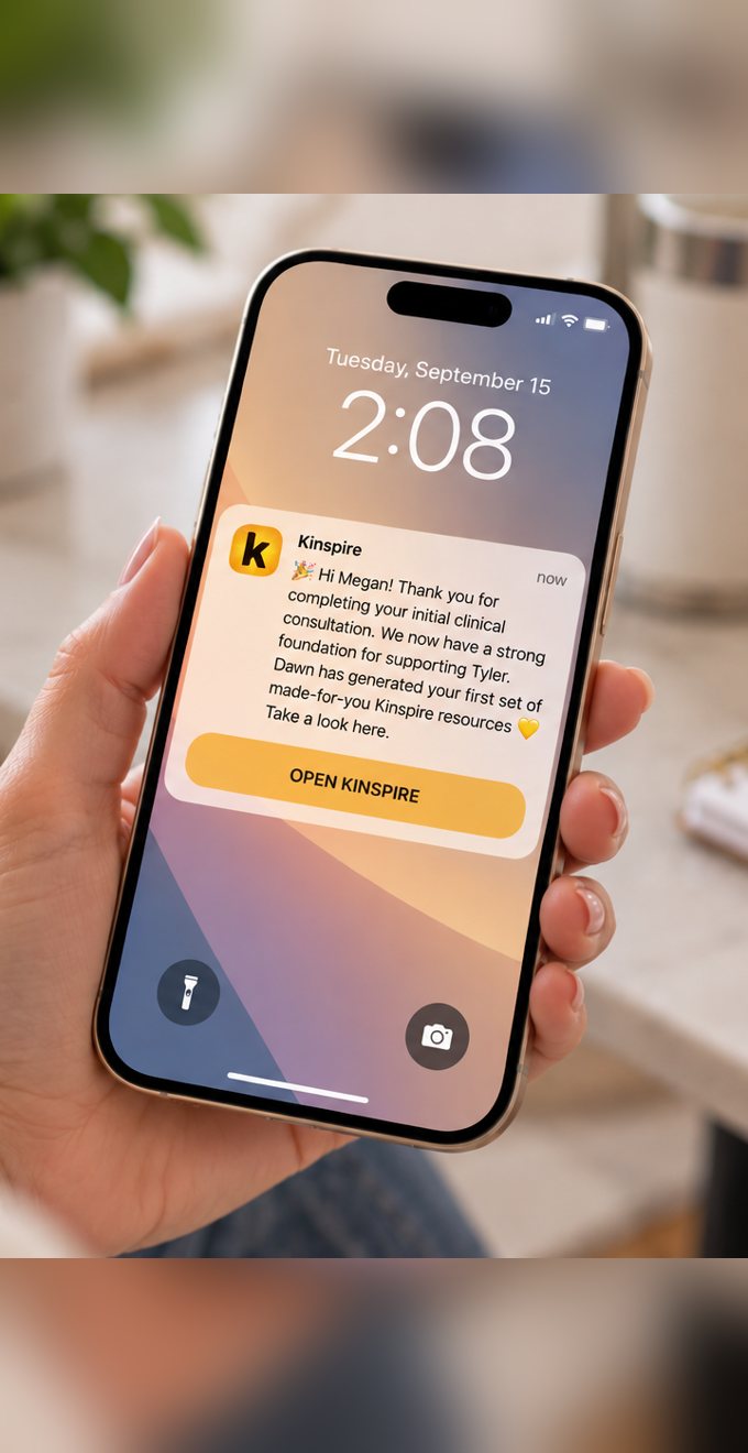 Kinspire push notification: your resources are ready