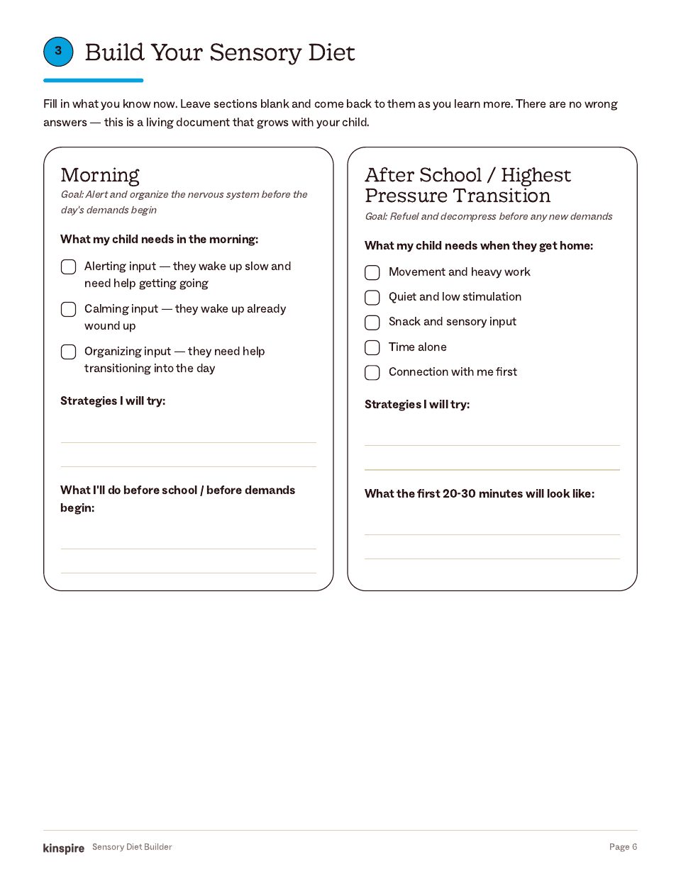 My Child’s Sensory Diet page 6