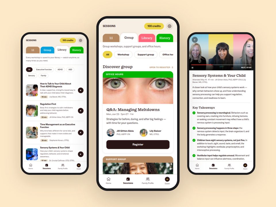 Kinspire app sessions: workshop library, group office hours and a live webinar
