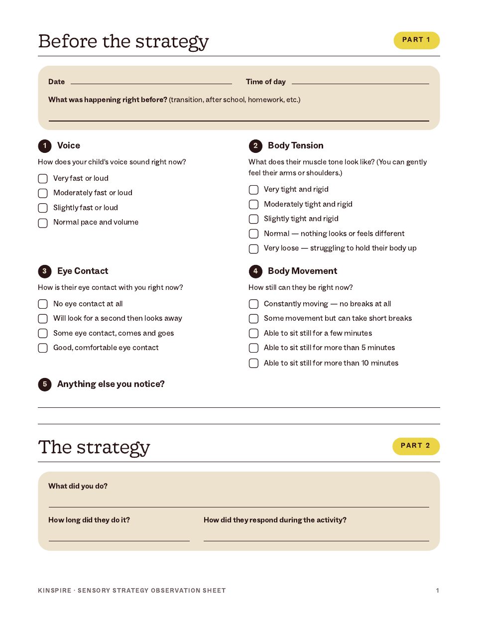 Before & After Observation Sheet page 2