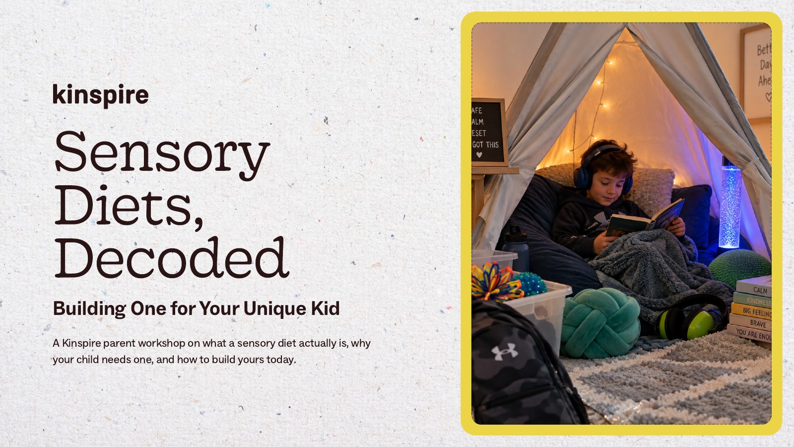 Sensory Diets, Decoded slide 1: The cover