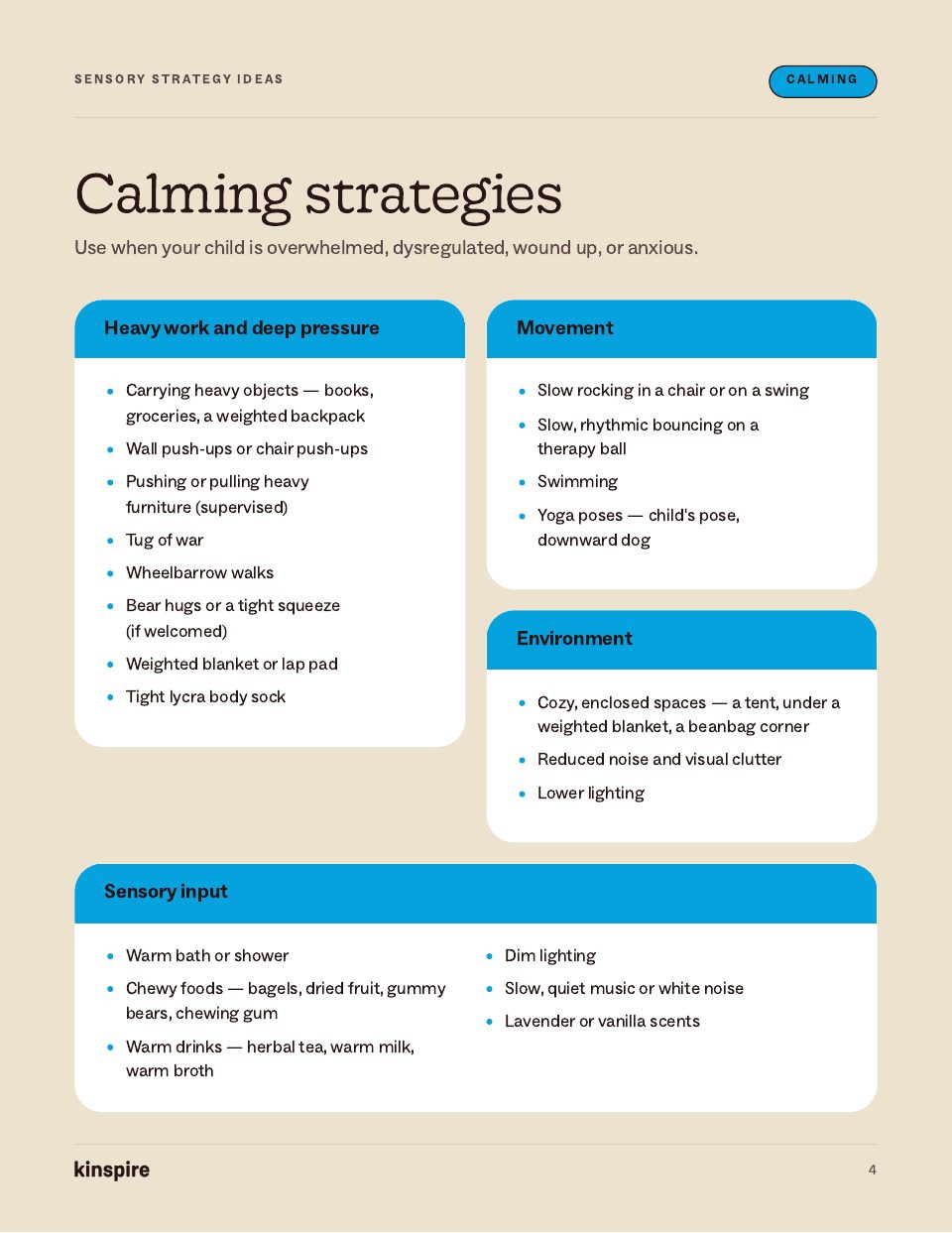 Sensory Strategy Ideas page 4