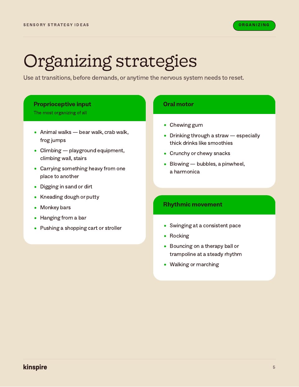Sensory Strategy Ideas page 5