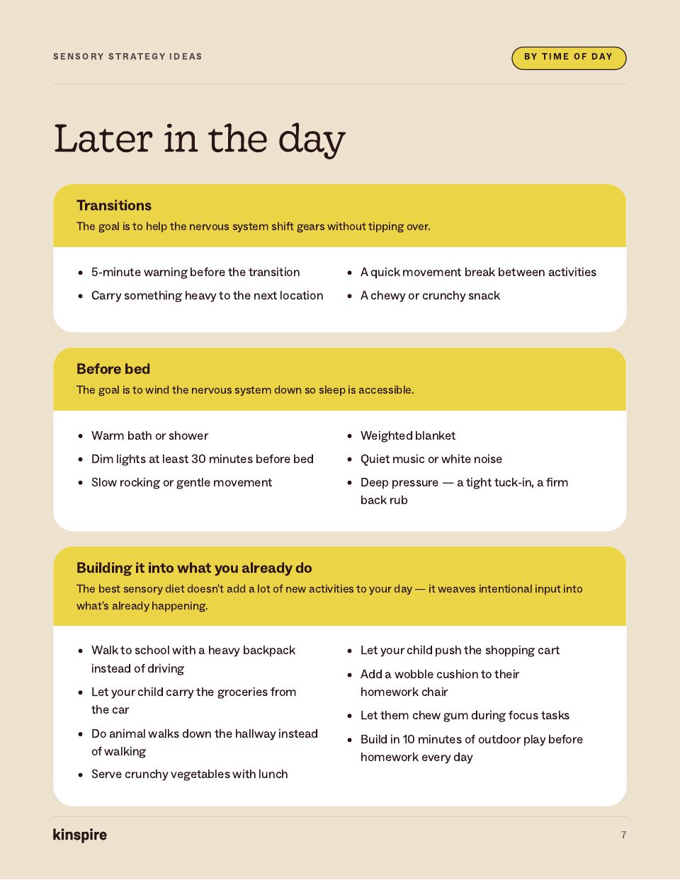 Sensory Strategy Ideas page 7