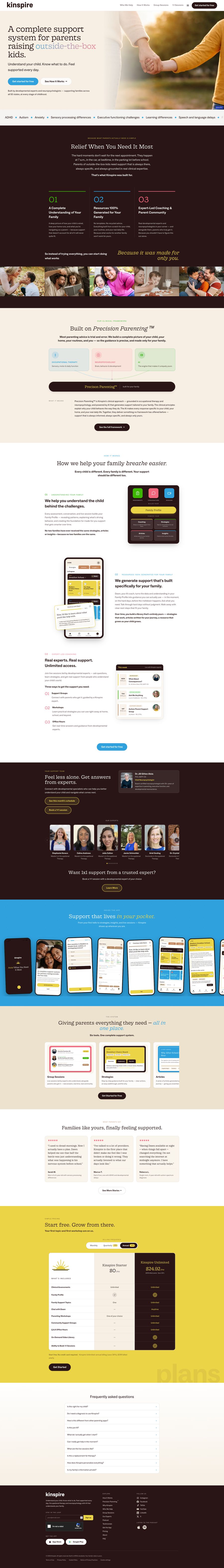 Full Kinspire homepage